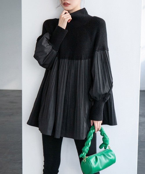 fifth（フィフス）の「プリーツドッキングニットプルオーバー（ニット