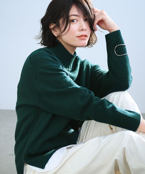 洗える】カシミヤブレンド ハイネック ニット（ニット/セーター）｜23