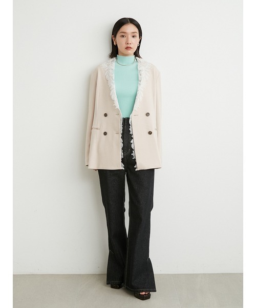 LILY BROWN（リリーブラウン）の「アタッチドレースカラーダブルJK