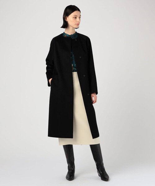 ピュアカシミヤ ノーカラーコート（ノーカラーコート）｜TOMORROWLAND