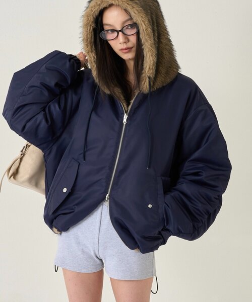 セール】【UNISEX】2WAYリバーシブルファーブルゾン（ブルゾン