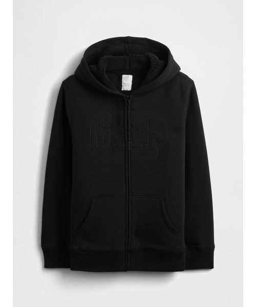 セール】Gapロゴ 裏ボア ジップアップパーカー (キッズ)（パーカー
