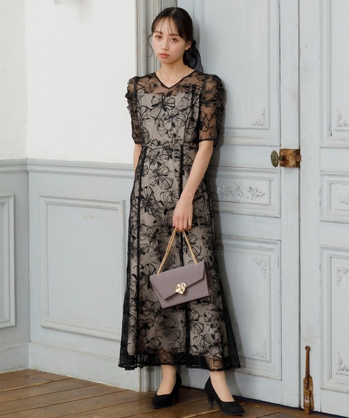 スパンコール刺繍レース ワンピースドレス | 【公式】form forma