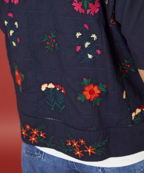 Freada（フリーダ）の「Freada/フリーダ インドパッチワーク刺繍シャツ