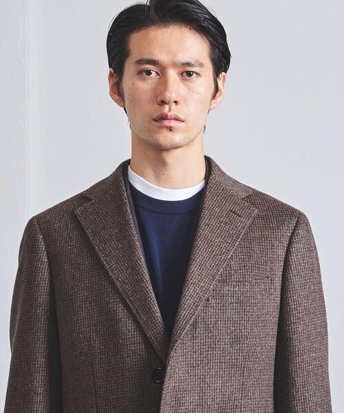 UNITED ARROWS チェスターコート ブラウン ハウンドトゥース UNITED ARROWS チェスターコート ブラウン ハウンドトゥース