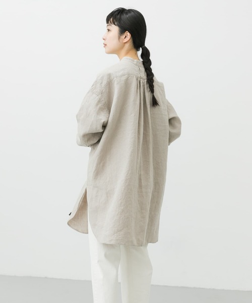 かぐれ（カグレ）の「リネンチュニックシャツ（Tシャツ/カットソー