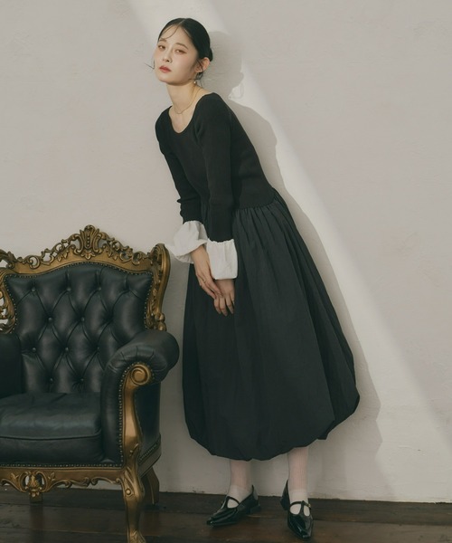 ニットドッキングバルーンワンピース（ワンピース）｜Olu.（オルドット