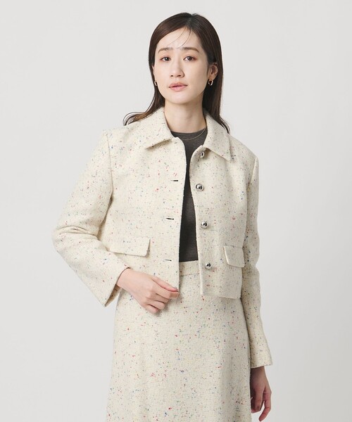 セール】シルクネップ ツイードライク ジャケット（テーラード