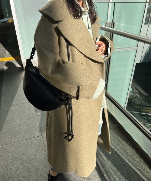 UND BIG ROUND COLLAR WOOL LONG COAT（チェスターコート）｜Ameri