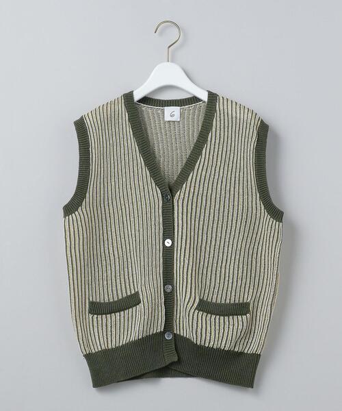 6（ロク）の「＜6(ROKU)＞COTTON STRIPE VEST/ベスト（ベスト）」 - WEAR