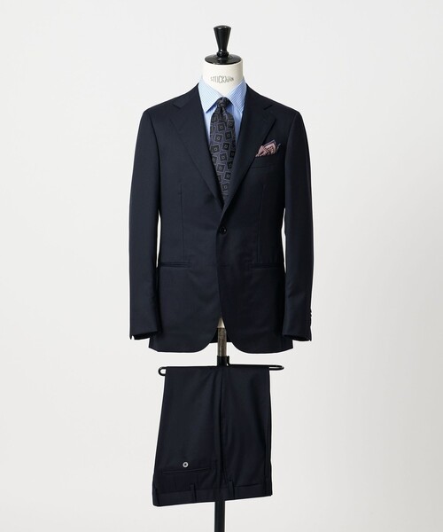 タスマニア ウール ギャバジン シングル3ボタン スーツ S‐MODEL