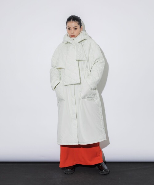 完売間近！】キルティングフーディーコート｜軽量/保温/保湿（ダウン