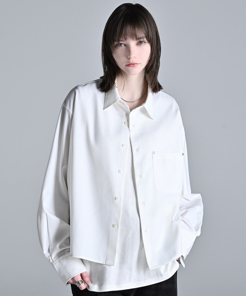 Cropped Regular Collar Silhouette Shirt / クロップド・レギュラー