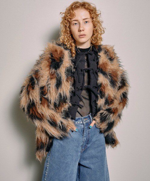 MAISON SPECIAL（メゾンスペシャル）の「Shaggy Leopard Knit Cardigan