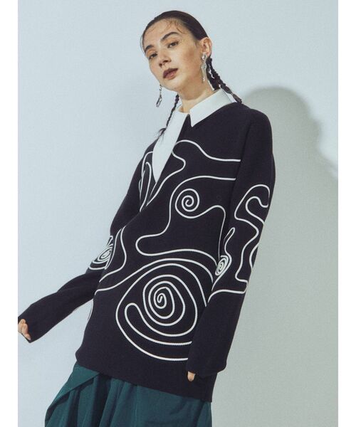 UN3D.（アンスリード）の「スワールパターンニット（ニット/セーター