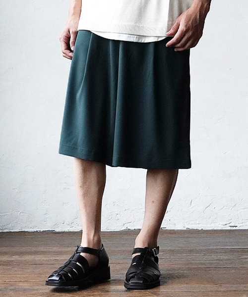 MinoriTY】極太ワイドハーフパンツ ショートパンツ ショーツ 膝下