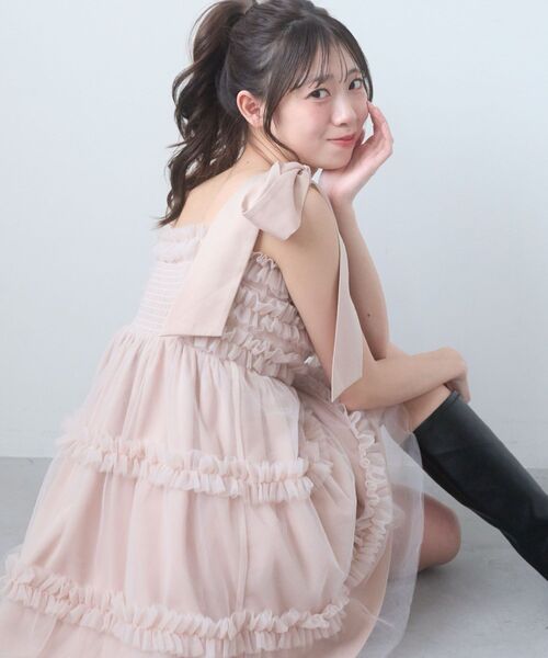 ∞フリルチュールミニワンピース（ワンピース）｜MAJESTIC LEGON