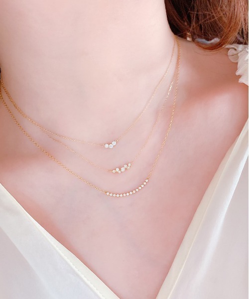 AHKAH ダイヤモンド ネックレス AHKAH トレスダイヤネックレス K18YG