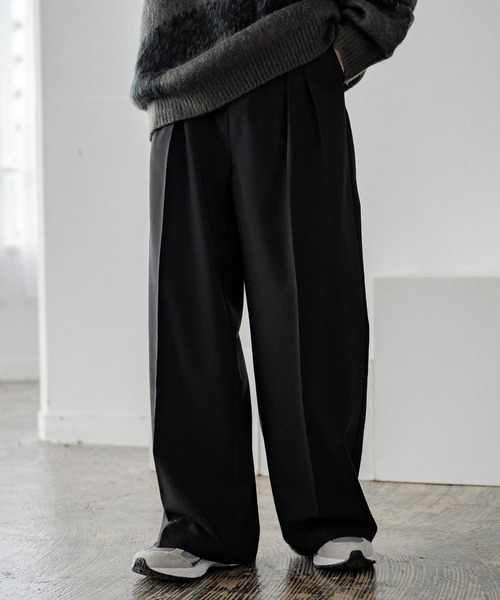 新色追加 セミワイド2タックイージーストレートスラックス（スラックス