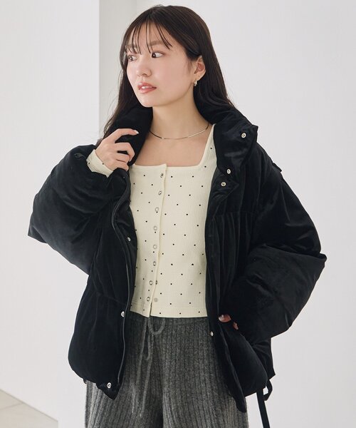 Kastane（カスタネ）の「【袖取り外し可/2WAY】ベロアパディング