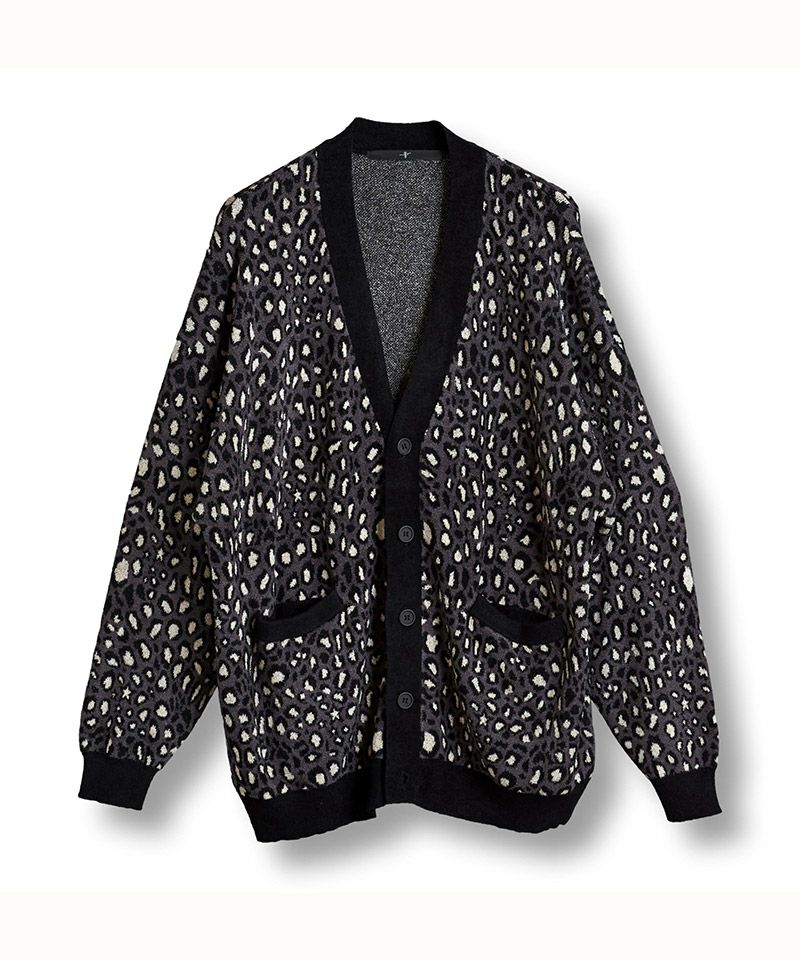 50%OFF【NO ID.(ノーアイディー)】 ﾚｵﾊﾟｰﾄﾞｼﾞｬｶﾞｰﾄﾞC-D カーディガン