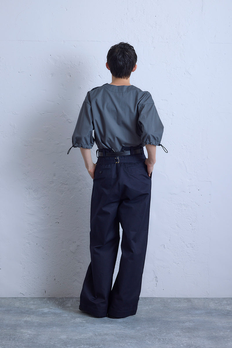 yu☆ MEER.ワイドコクーンチノパンツ ネイビー コクーンチノパンツ