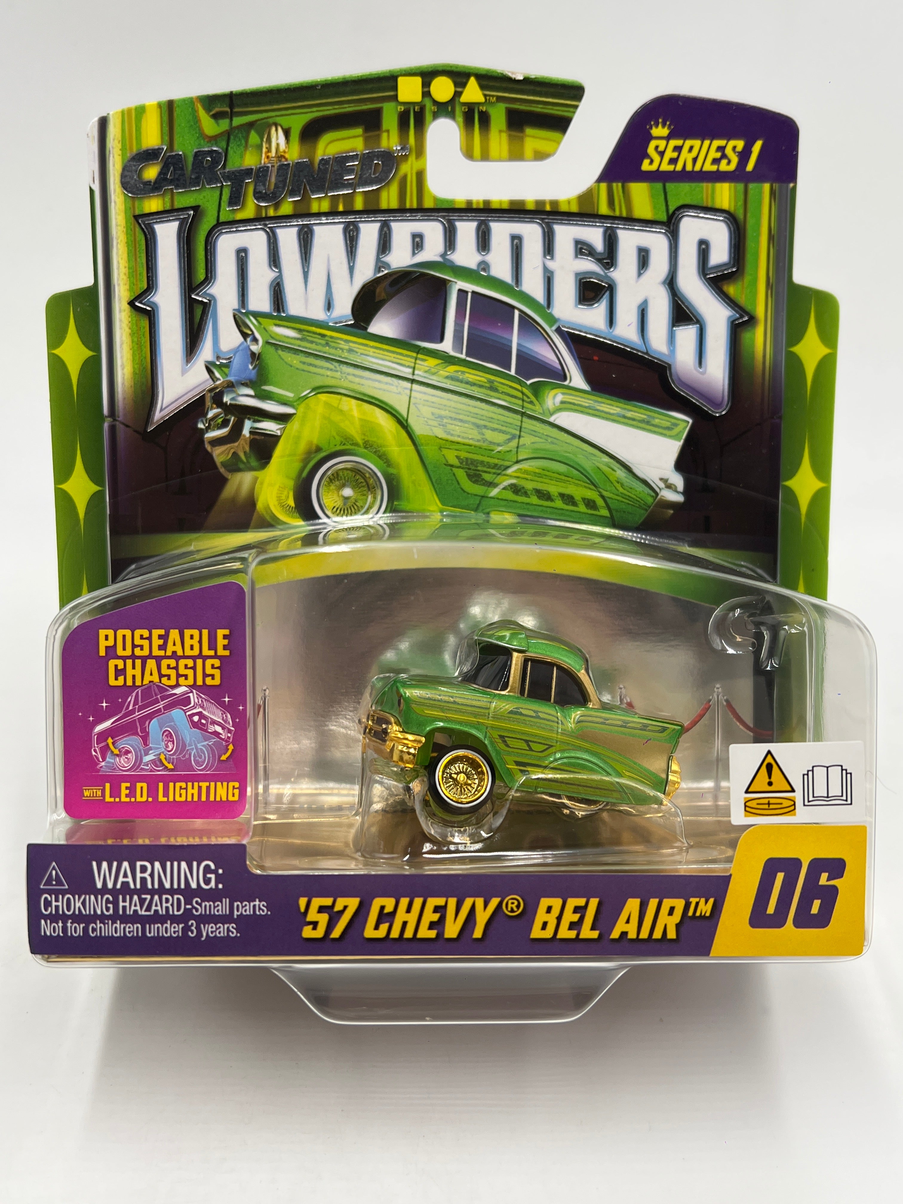 MGA Car Tuned Series 1 Show Glow Lowriders #6 57 Chevy Bel Air