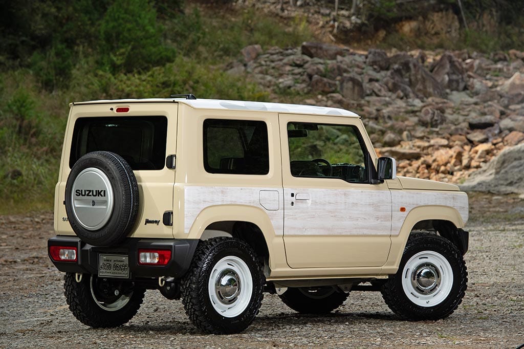 新型ジムニーのカワイさに注目し、誰もが気兼ねなく乗れる仕様に