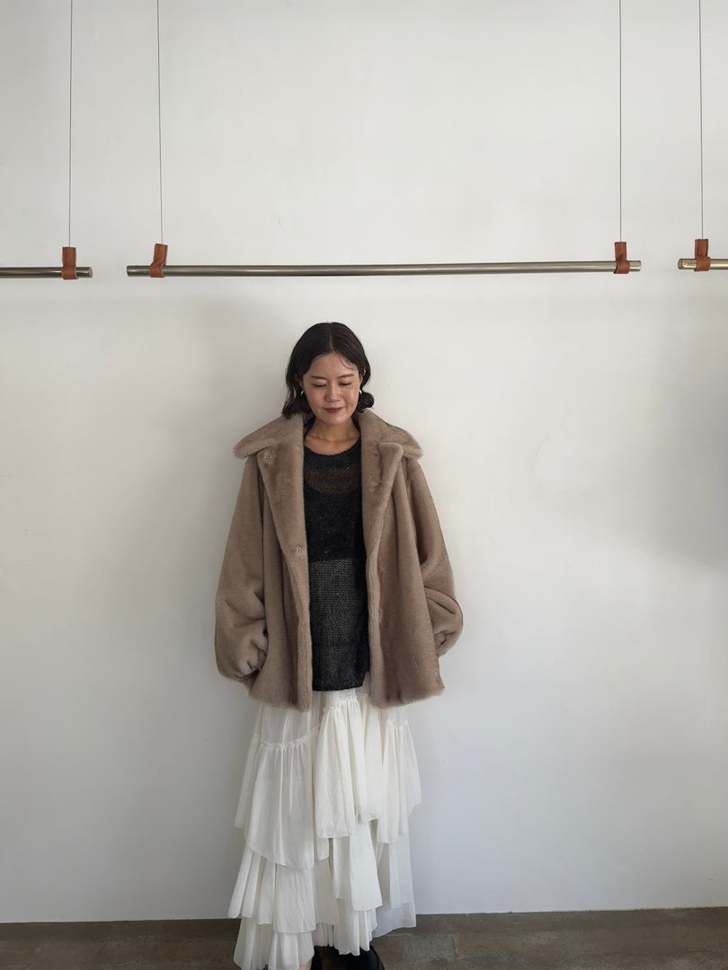 スタンドカラーリサイクルファーコート – CASA FLINE