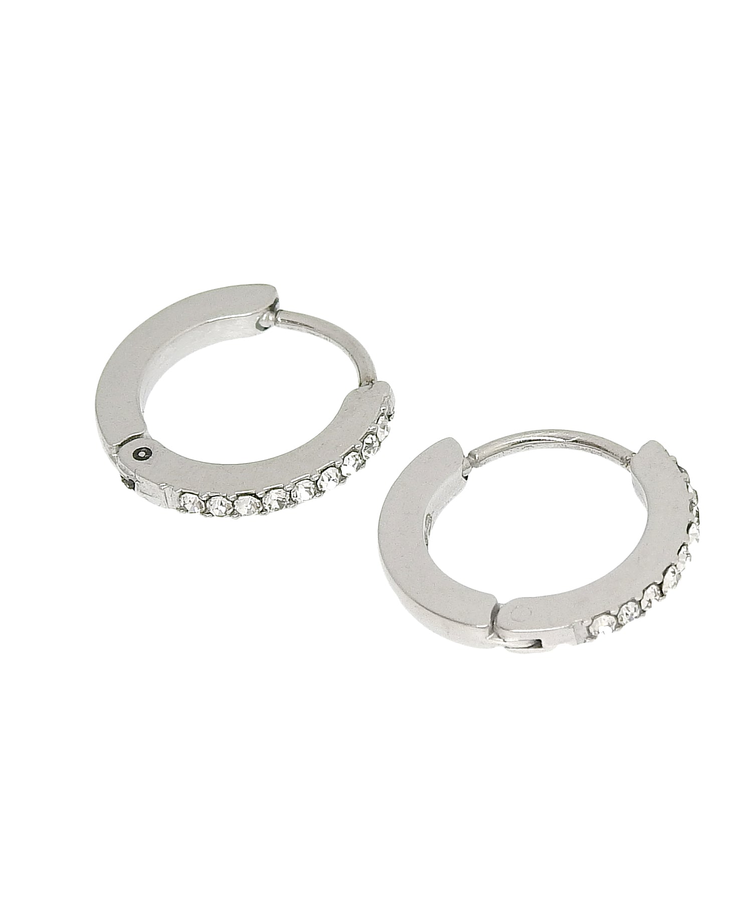 シルバー]ジルコニアフープピアス
