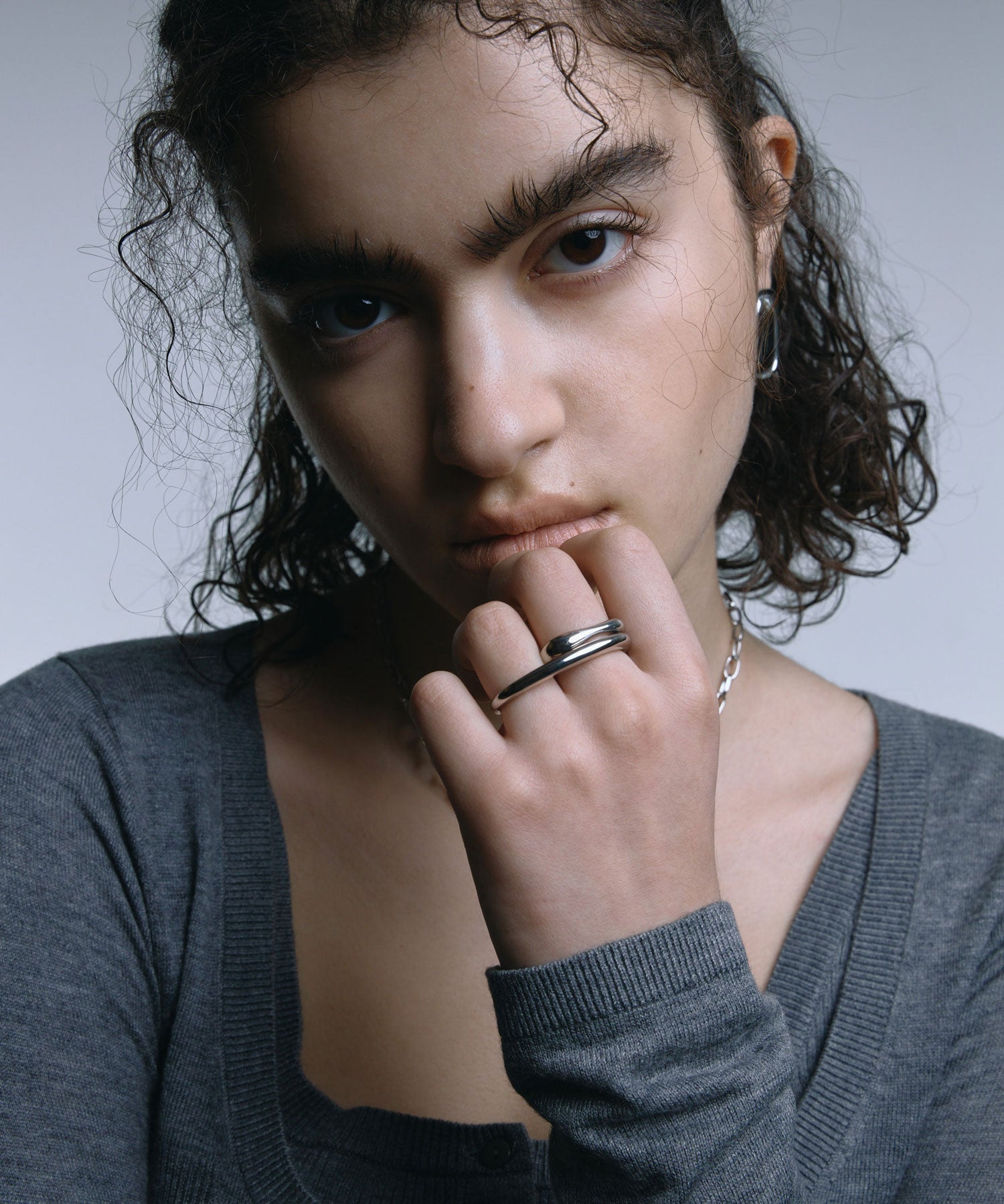 シルバー]ダブルリング