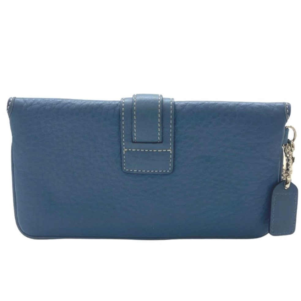 COACH コーチ ポーチ リストレット レザーポーチ スカイブルー