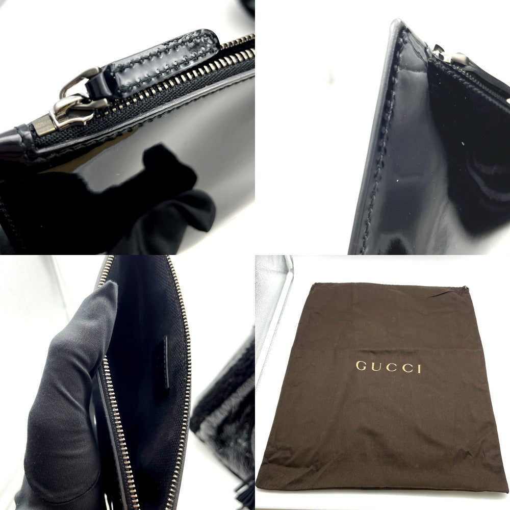GUCCI グッチ ショルダーバッグ ムートン×パテントレザー 裏地ムートン