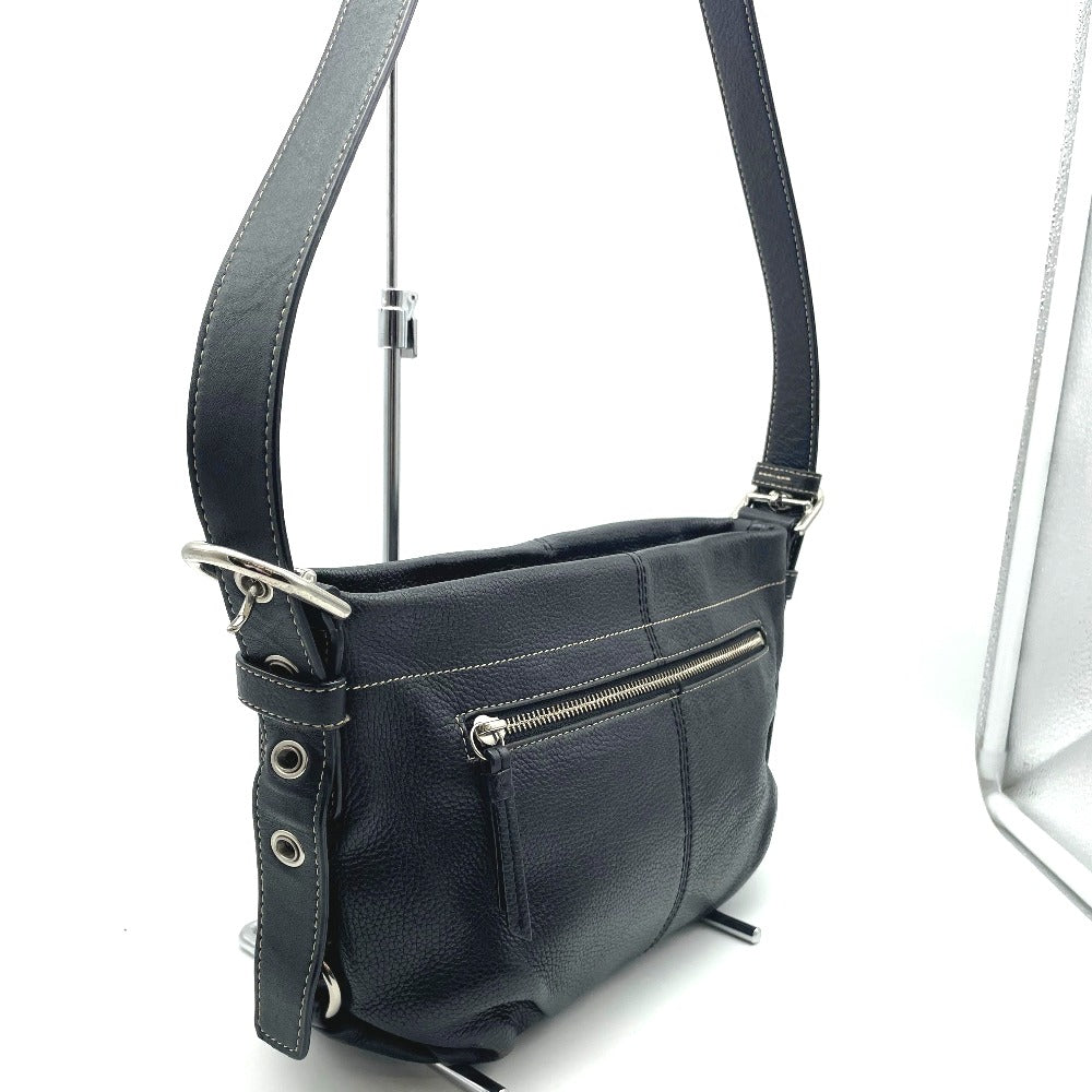 COACH コーチ ショルダーバッグ レザーバッグ 斜め掛け ブラック 外側
