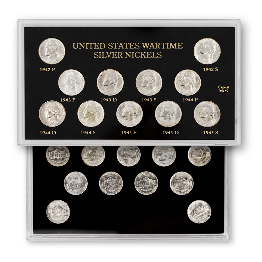 Silver War Nickel Set (42 - 45) - Black Display - Uncirculated