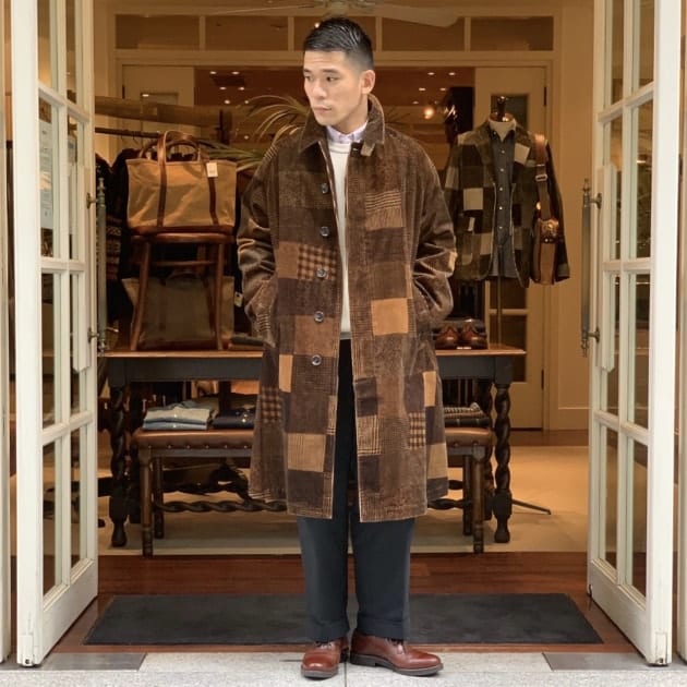 BEAMSPLUS コーデュロイ パッチワーク バルカラーコート XL ビームス