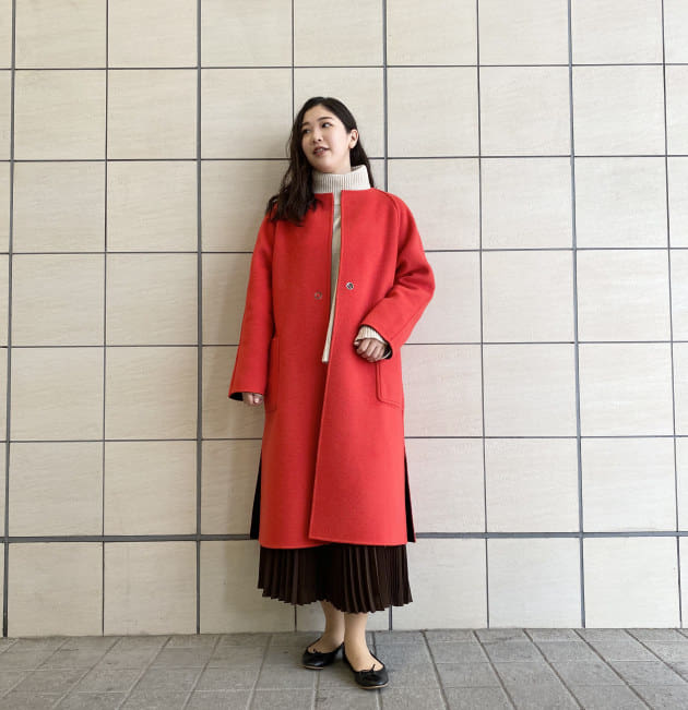 元町 lebeau チャーミングコート リバーシブル ダブルフェイス 赤 美品