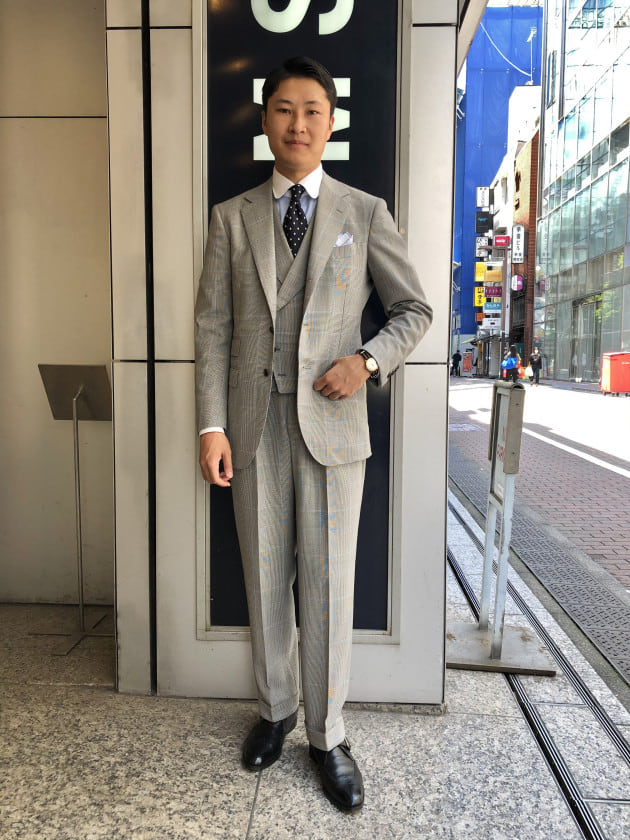 BEAMS Fビームスエフ46グレンチェックスーツセットアップ BEAMS F