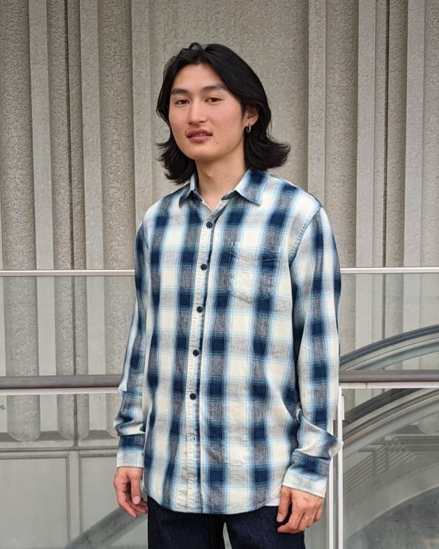REMI RELIEF × BEAMS PLUS 〜INDIGO CHECK SHIRT〜｜BEAMS PLUS