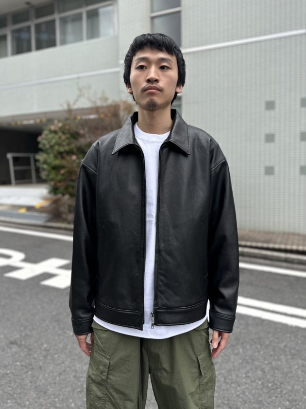 171cmがサイズ比較〉上質なBEAMS ｢レザージップブルゾン｣｜ビームス