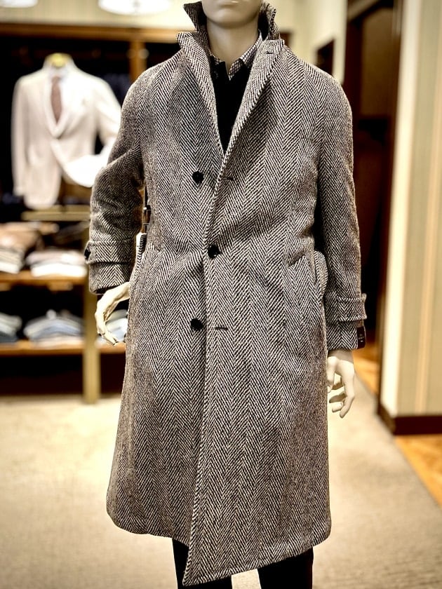ヘリンボーンチェスターベルテッドコート。｜Brilla per il gusto
