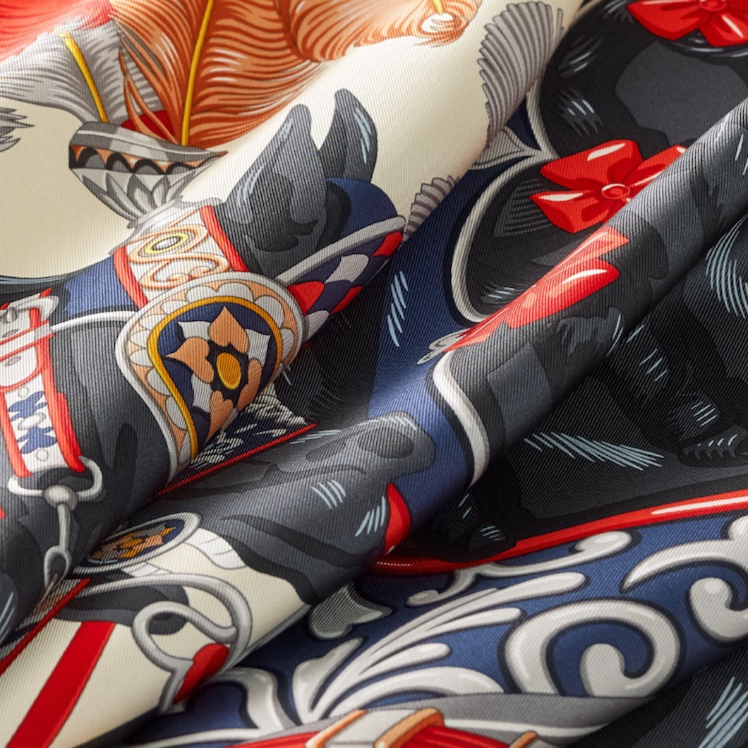 HERMES 最新作 上品 スカーフ カレ90 シルク Harnais de Coeur (HERMES