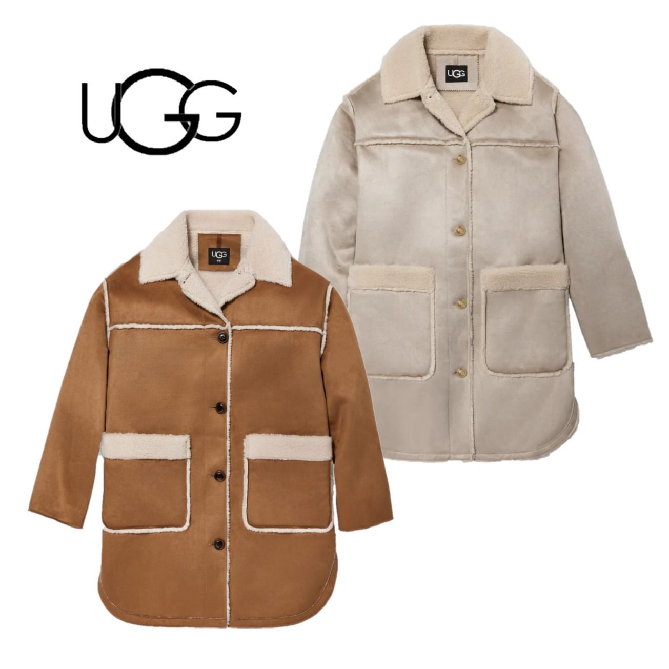 UGG】 Takara LuxeFluff Mid Jacket フェイクファー ふわふわ (UGG