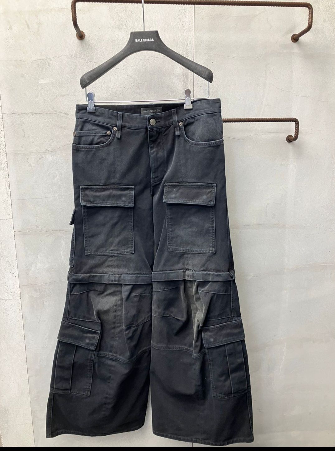 24SS】BALENCIAGA ロゴ コットン カーゴ デニム ジーンズ 2Way