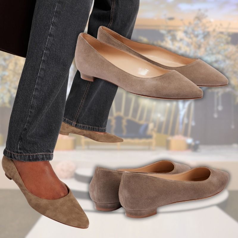 マノロブラニク】シンプル♪レザー フラットシューズ ベージュ (Manolo