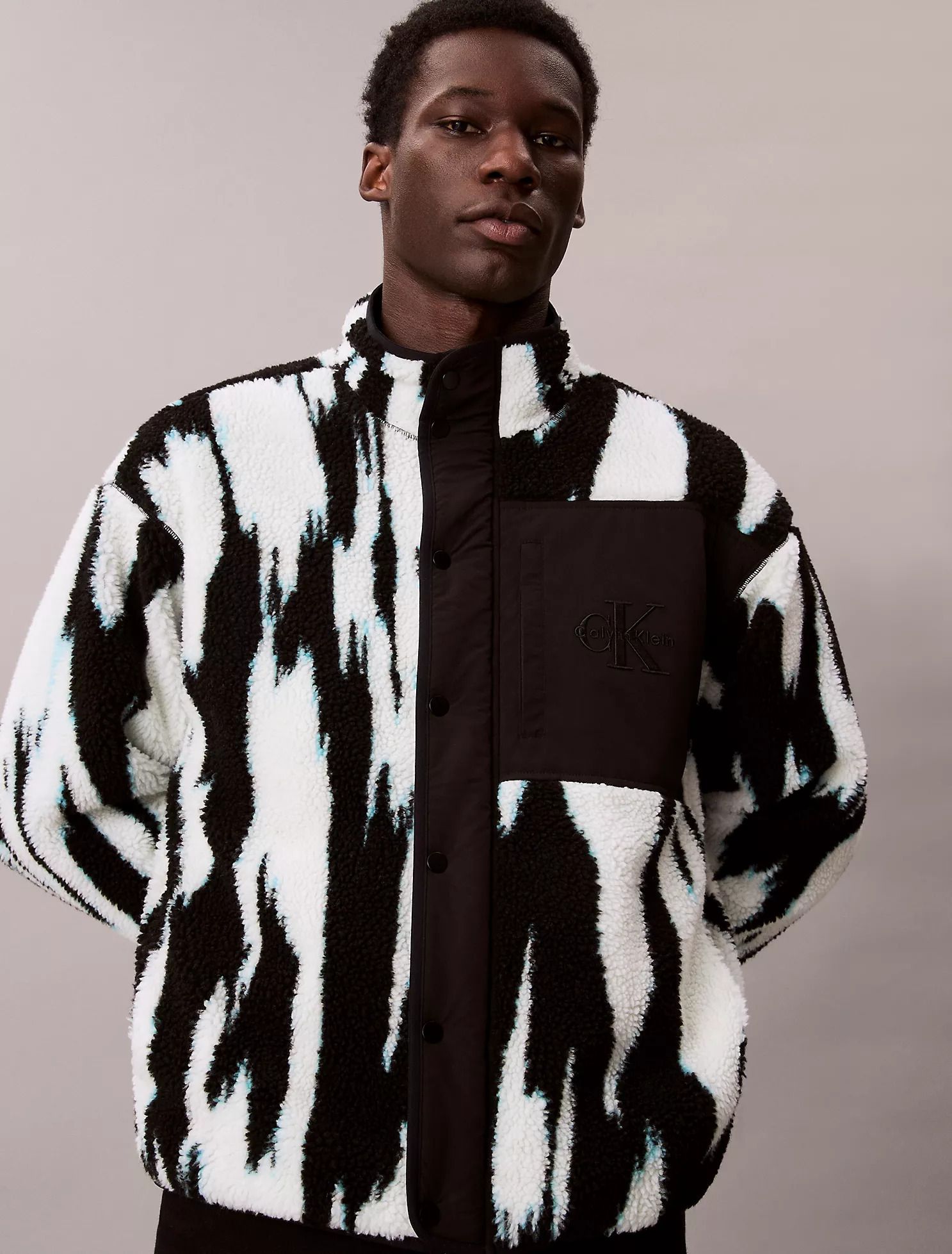 Calvin Klein】モノグラム☆ジャカード☆シェルパジャケット (Calvin