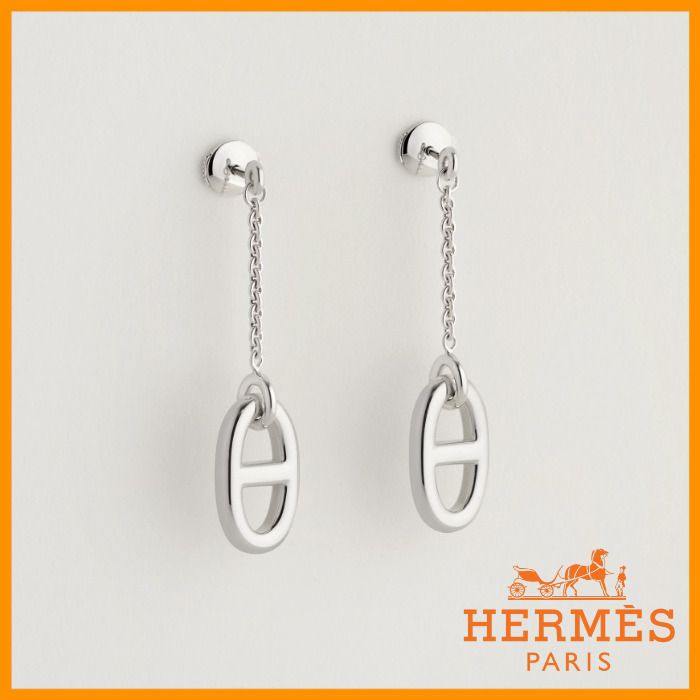 HERMES】エルメス シェーヌダンクル ファランドールピアスMM (HERMES