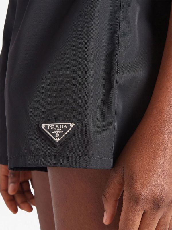 Prada Re-Nylon triangle-logo Shorts | Black | FARFETCH