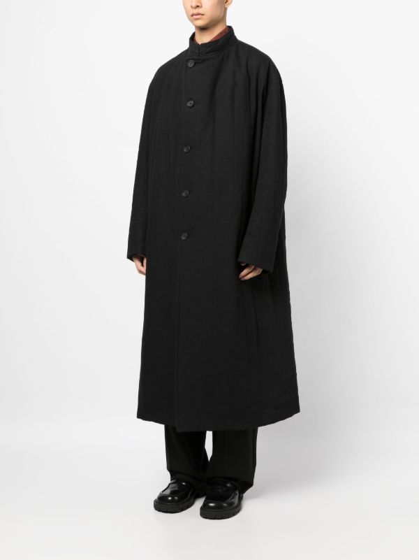 Yohji Yamamoto single-breasted drop-shoulder Coat | Black | FARFETCH