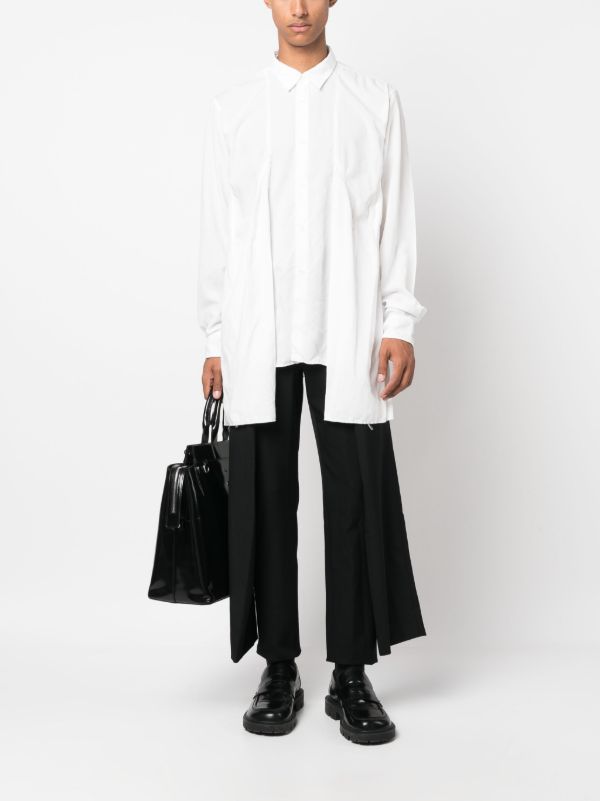 Comme Des Garçons Homme Plus draped-panel slim-fit Wool Trousers